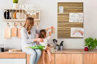 Kork-Pinnwand mit Bambussprossen-Motiv