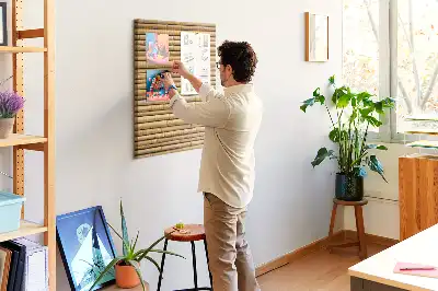 Kork-Pinnwand mit Bambussprossen-Motiv