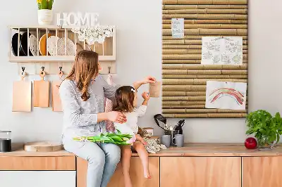 Kork-Pinnwand mit Bambussprossen-Motiv