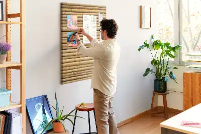 Kork-Pinnwand mit Bambussprossen-Motiv
