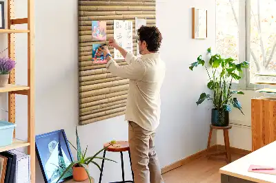 Kork-Pinnwand mit Bambussprossen-Motiv