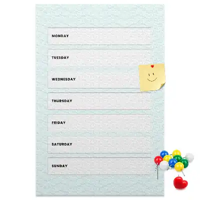 Korktafel Wochenplan
