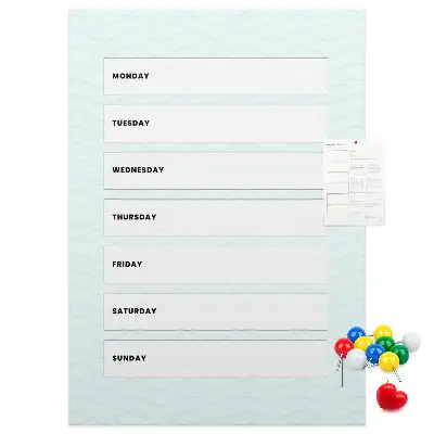 Korktafel Wochenplan