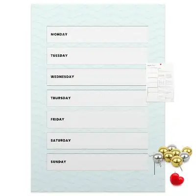 Korktafel Wochenplan