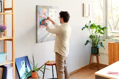 Korktafel mit dekorativem Marmor-Design
