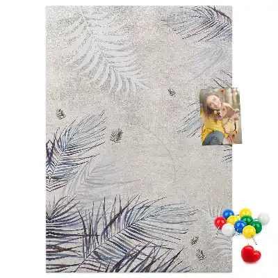 Pinnwand aus Kork mit Palmenblätter-Motiv
