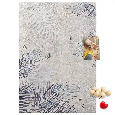 Pinnwand aus Kork mit Palmenblätter-Motiv