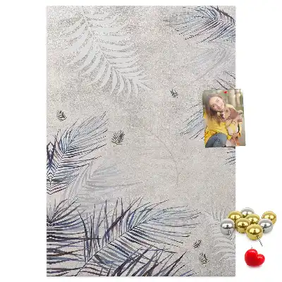 Pinnwand aus Kork mit Palmenblätter-Motiv