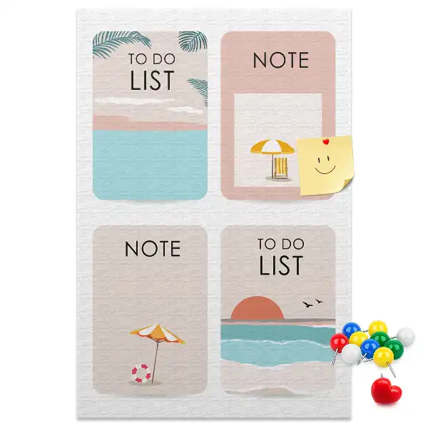Korktafel Notizen aus dem Sommer