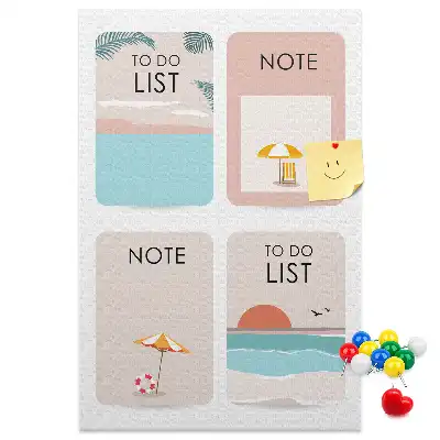 Korktafel Notizen aus dem Sommer