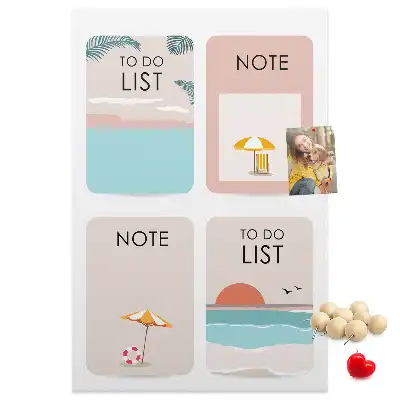 Korktafel Notizen aus dem Sommer