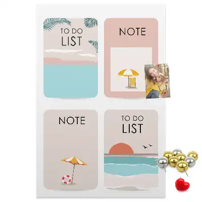 Korktafel Notizen aus dem Sommer