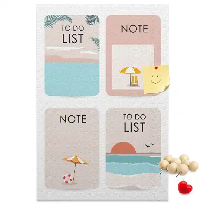 Korktafel Notizen aus dem Sommer