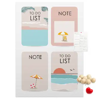 Korktafel Notizen aus dem Sommer