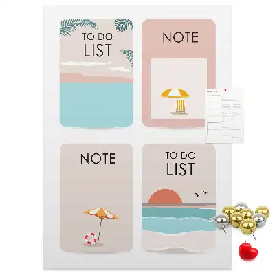 Korktafel Notizen aus dem Sommer