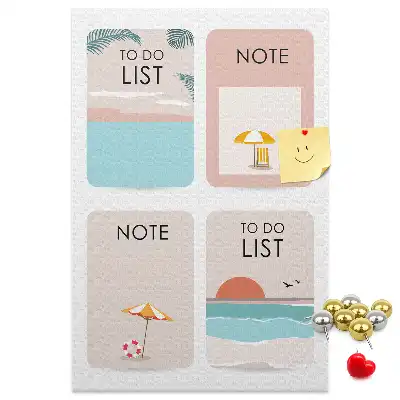 Korktafel Notizen aus dem Sommer