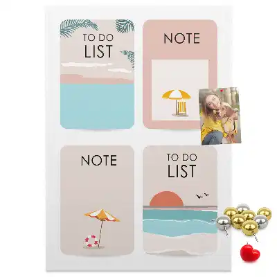 Korktafel Notizen aus dem Sommer