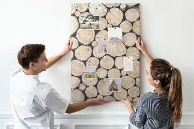 Korktafel Holzstümpfe