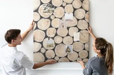 Korktafel Holzstümpfe