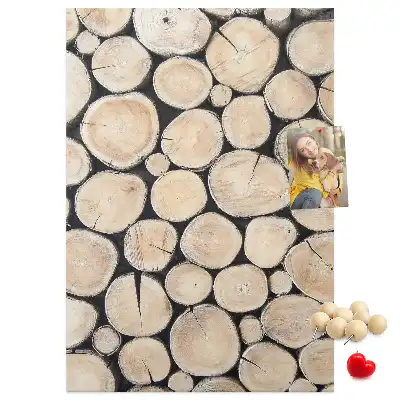 Korktafel Holzstümpfe
