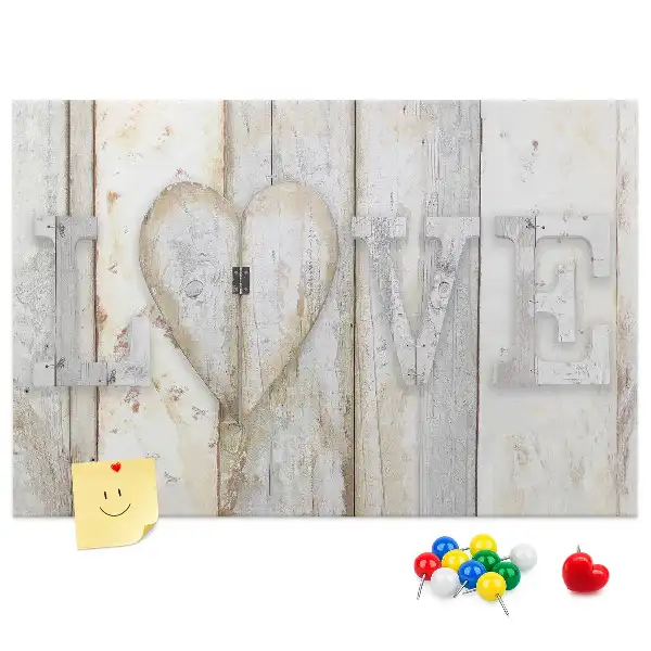 Bilder-Korktafel mit romantischem Love-Spruch