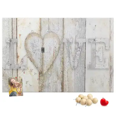 Bilder-Korktafel mit romantischem Love-Spruch