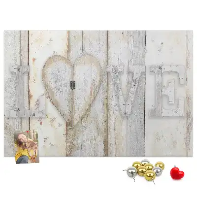 Bilder-Korktafel mit romantischem Love-Spruch