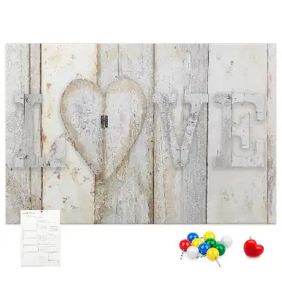 Bilder-Korktafel mit romantischem Love-Spruch