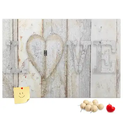 Bilder-Korktafel mit romantischem Love-Spruch