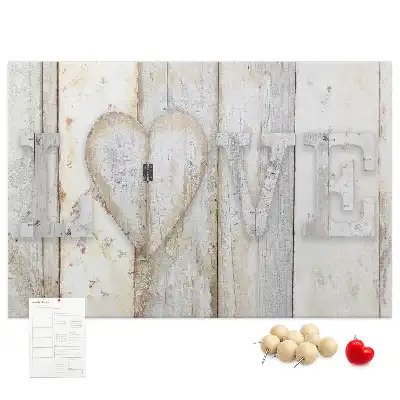 Bilder-Korktafel mit romantischem Love-Spruch