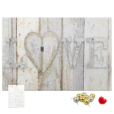 Bilder-Korktafel mit romantischem Love-Spruch