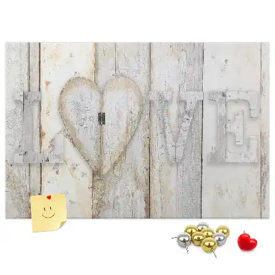Bilder-Korktafel mit romantischem Love-Spruch