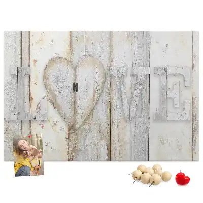 Bilder-Korktafel mit romantischem Love-Spruch
