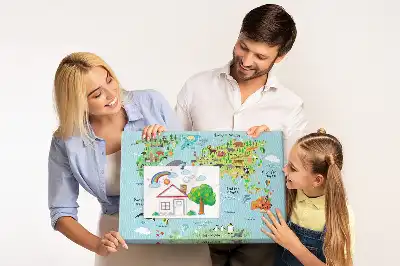 Pinnwand Kontinente mit der Fauna des Globus