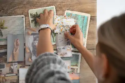Bedruckte Korkplatte mit Polaroid-Fotos