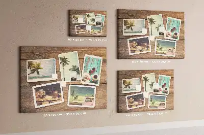Bedruckte Korkplatte mit Polaroid-Fotos