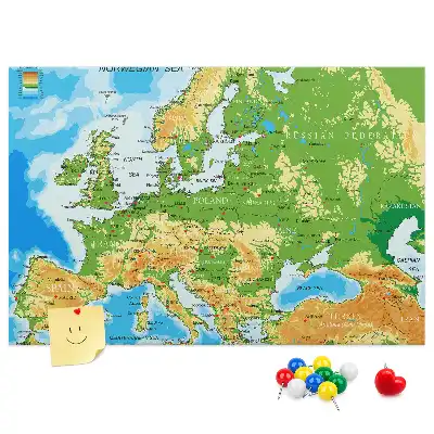 Pinnwand Geografie Weltkarte