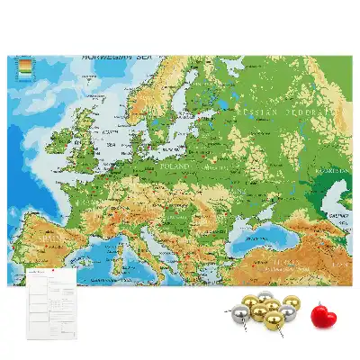 Pinnwand mit Weltkarte für Geografie