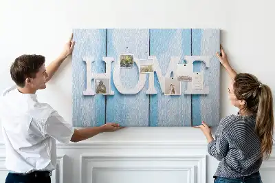 Kork-Pinnwand mit Schriftzug Home