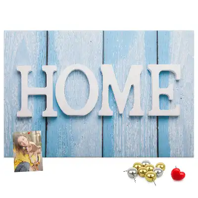 Kork-Pinnwand mit Schriftzug Home