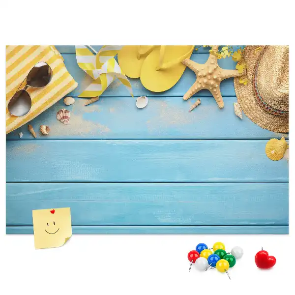 Kork-Pinnwand im Strand-Design