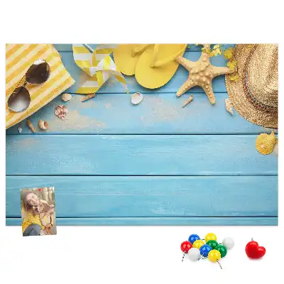 Kork-Pinnwand im Strand-Design