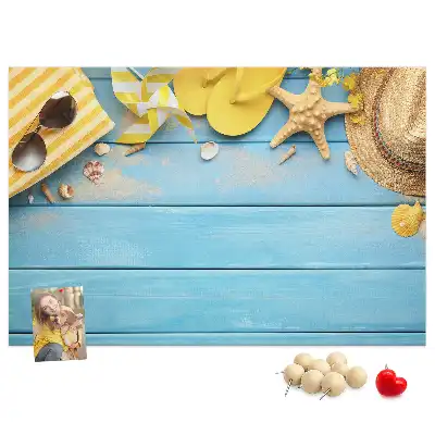 Kork-Pinnwand im Strand-Design