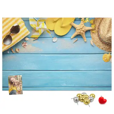 Kork-Pinnwand im Strand-Design