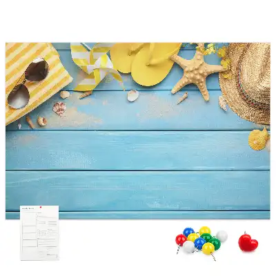 Kork-Pinnwand im Strand-Design