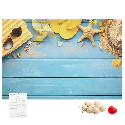 Kork-Pinnwand im Strand-Design