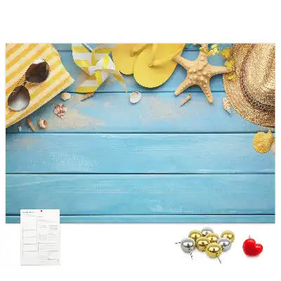 Kork-Pinnwand im Strand-Design