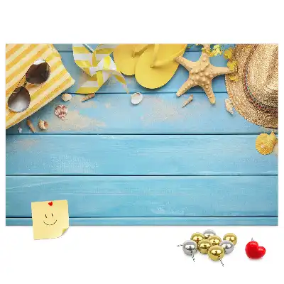 Kork-Pinnwand im Strand-Design