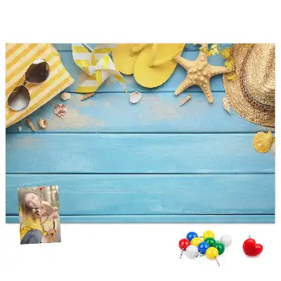 Kork-Pinnwand im Strand-Design