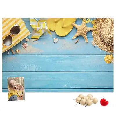 Kork-Pinnwand im Strand-Design